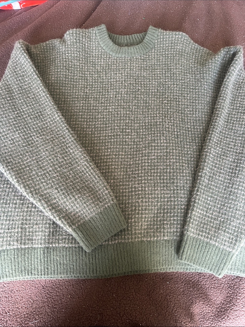 Abercrombie & Fitch Olive Knit Crewneck Sweater